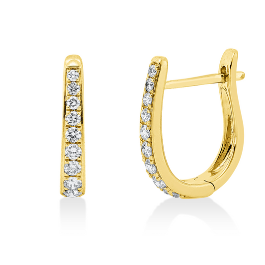 Creolen 18 kt GG, 18 Brill. 0,33 ct, TW-si