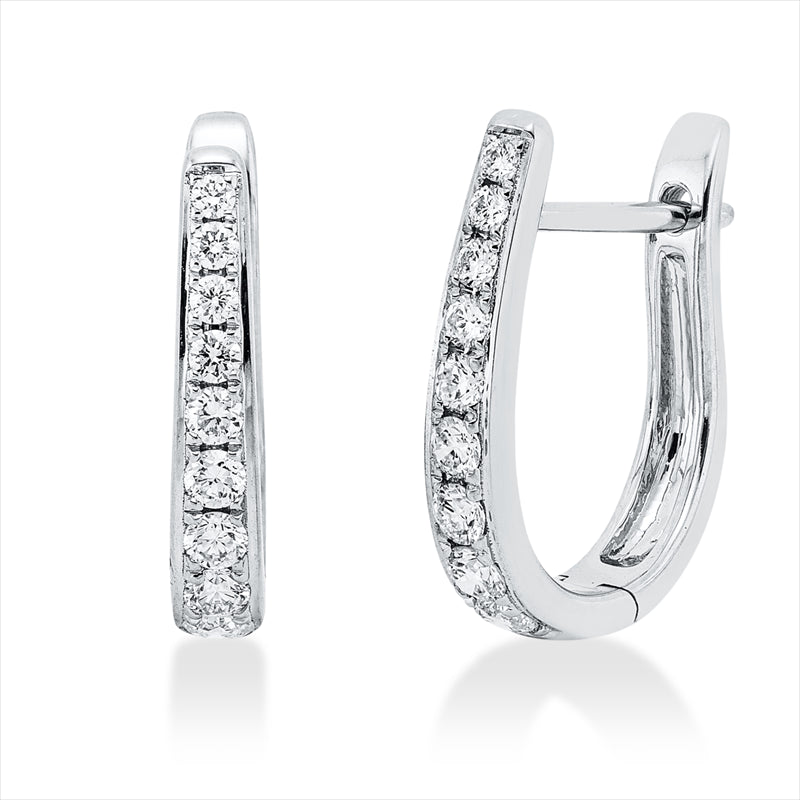 Creolen 18 kt WG, 18 Brill. 0,35 ct, TW-si