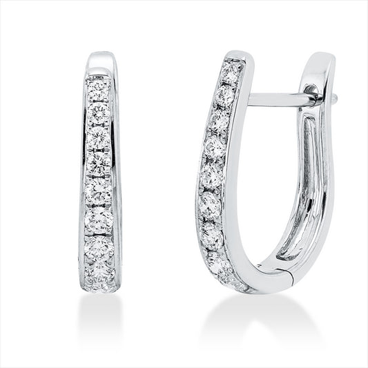 Creolen 18 kt WG, 18 Brill. 0,35 ct, TW-si