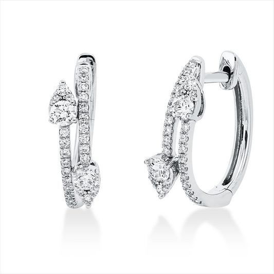 Creolen 18 kt WG, 56 Brill. 0,44 ct, TW-si