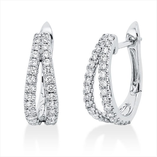 Creolen 18 kt WG, 60 Brill. 0,47 ct, TW-si