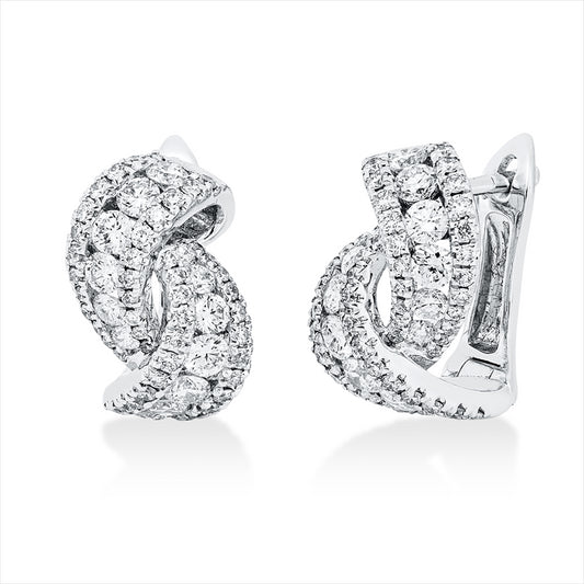 Creolen 18 kt WG, 124 Brill. 1,84 ct, TW-si