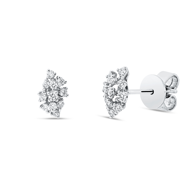 Ohrstecker 18 kt WG, 22 Brill. 0,24 ct, TW-si