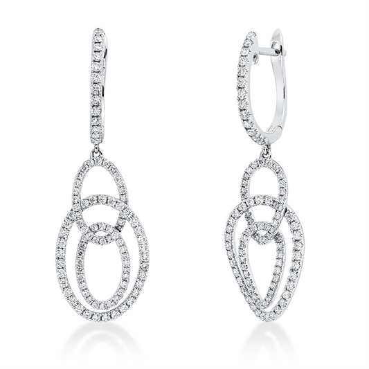 Ohrschmuck 18 kt WG, 186 Brill. 0,91 ct, TW-si