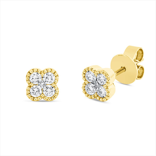 Ohrstecker 18 kt GG, 10 Brill. 0,33 ct, TW-si