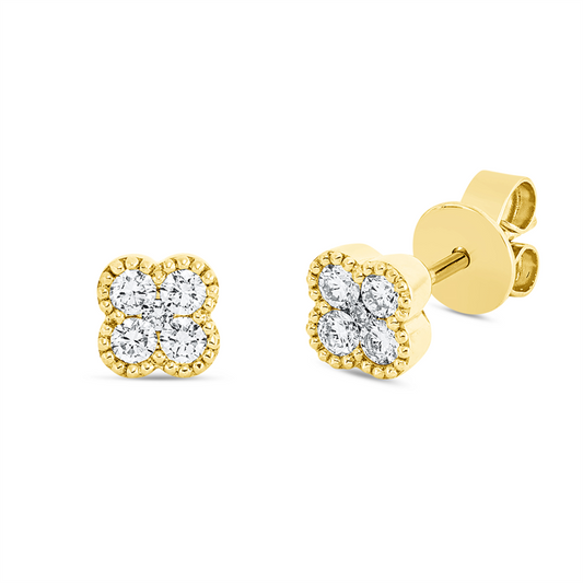 Ohrstecker 18 kt GG, 10 Brill. 0,32 ct, TW-si
