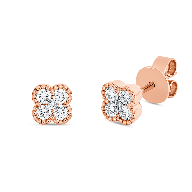 Ohrstecker 18 kt RG, 10 Brill. 0,35 ct, TW-si