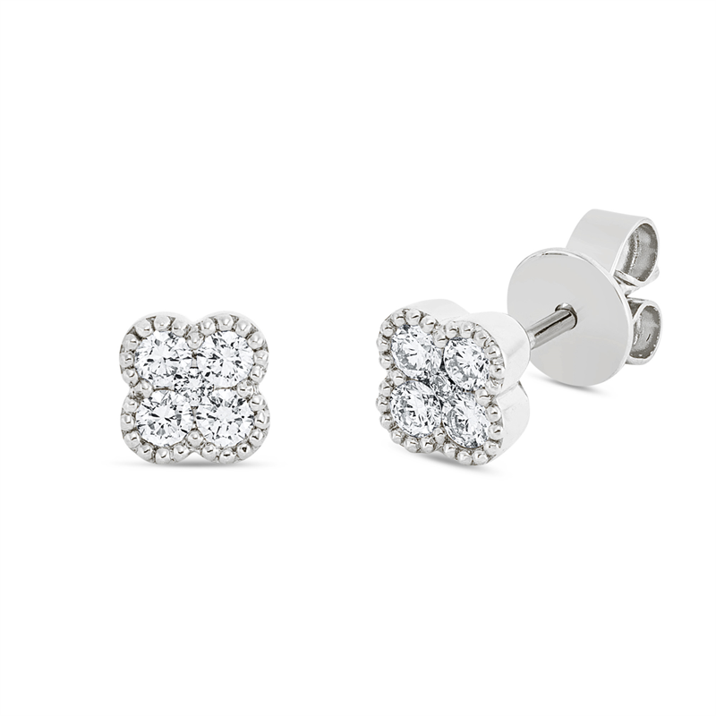 Ohrstecker 18 kt WG, 10 Brill. 0,33 ct, TW-si