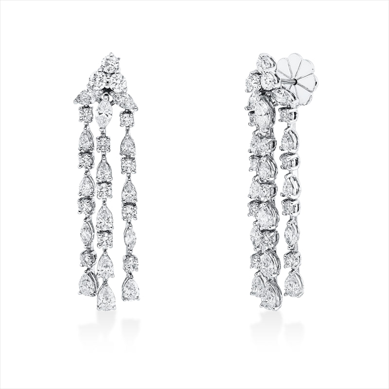 Ohrschmuck 18 kt WG, 20 Tropfen 2,14 ct, TW-si, 10 Nav. 1,14 ct, TW-si, 28 Brill. 1,80 ct, TW-si