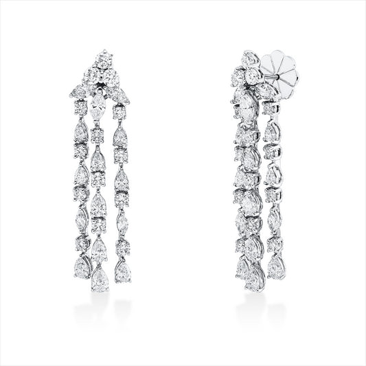 Ohrschmuck 18 kt WG, 20 Tropfen 2,14 ct, TW-si, 10 Nav. 1,14 ct, TW-si, 28 Brill. 1,80 ct, TW-si