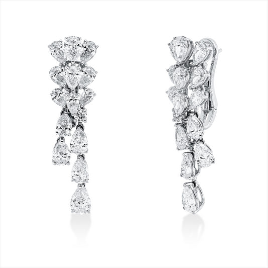 Ohrschmuck 18 kt WG, 28 Tropfen 6,86 ct, F-si, 2 Brill. 0,16 ct, F-si