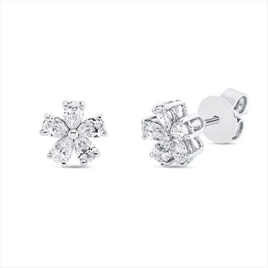 Ohrstecker 18 kt WG, 10 Tropfen 0,80 ct, F-si
