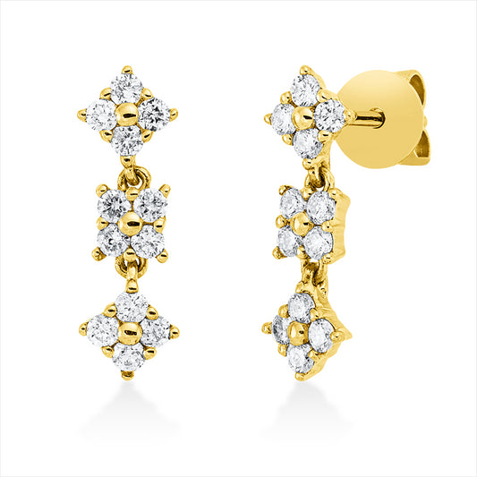 Ohrschmuck 18 kt GG, 24 Brill. 0,32 ct, TW-si