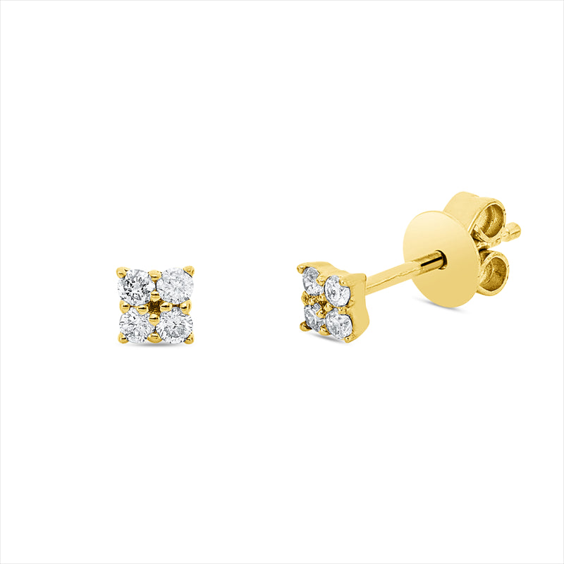 Ohrstecker 18 kt GG, 8 Brill. 0,11 ct, TW-si