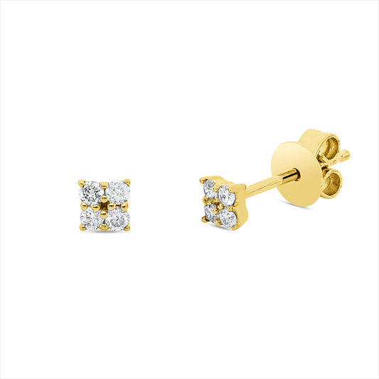 Ohrstecker 18 kt GG, 8 Brill. 0,11 ct, TW-si