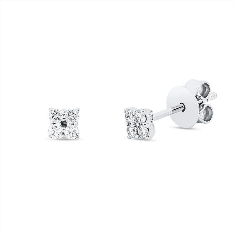 Ohrstecker 18 kt WG, 8 Brill. 0,11 ct, TW-si/pi