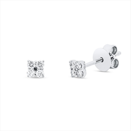 Ohrstecker 18 kt WG, 8 Brill. 0,11 ct, TW-si/pi