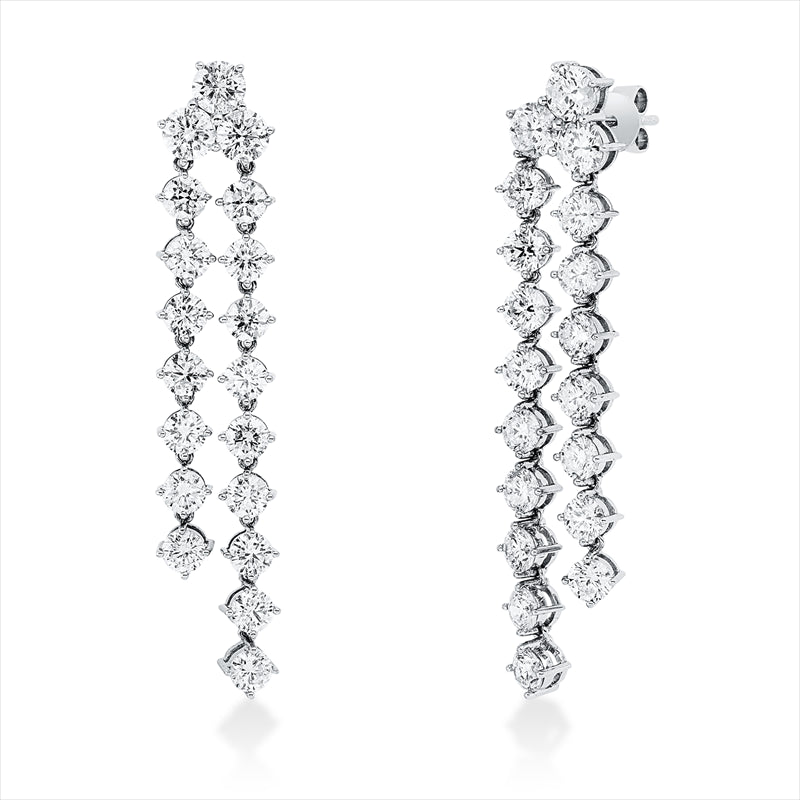 Ohrschmuck 18 kt WG, 6 Brill. 1,40 ct, TW-pi, 32 Brill. 4,31 ct, TW-pi