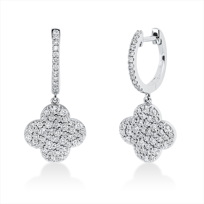 Ohrschmuck 18 kt WG, 112 Brill. 0,82 ct, F-vsi