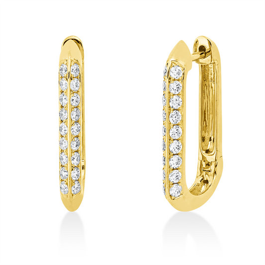 Creolen 18 kt GG, 36 Brill. 0,56 ct, TW-si