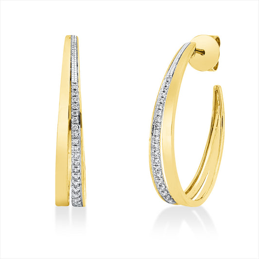 Creolen 18 kt GG+WG, 42 Brill. 0,20 ct, I-si