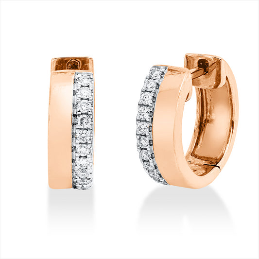 Creolen 18 kt RG+WG, 22 Brill. 0,17 ct, W-pi