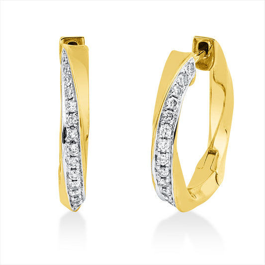 Creolen 18 kt GG+WG, 30 Brill. 0,31 ct, W-pi