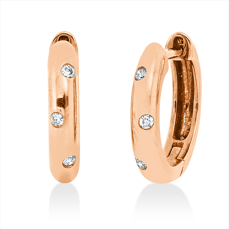 Creolen 18 kt RG, 6 Brill. 0,04 ct, W-pi