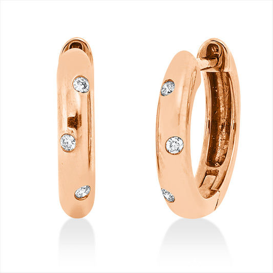 Creolen 18 kt RG, 6 Brill. 0,04 ct, W-pi