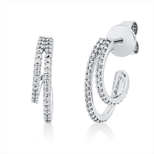 Ohrschmuck 18 kt WG, 98 Brill. 0,25 ct, W-si