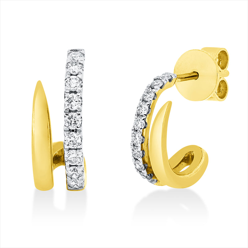 Ohrstecker 18 kt GG+WG, 18 Brill. 0,20 ct, I-si