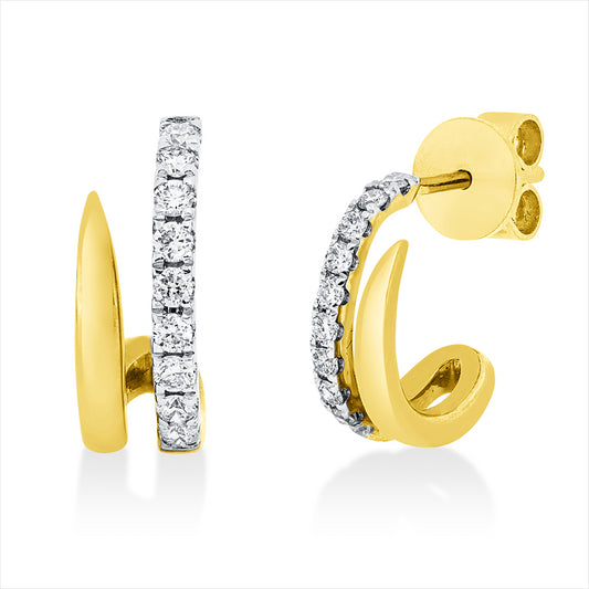 Ohrstecker 18 kt GG+WG, 18 Brill. 0,20 ct, I-si