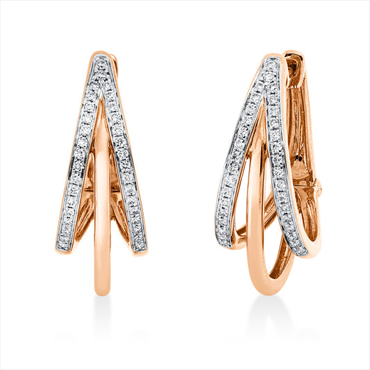 Creolen 18 kt RG+WG, 68 Brill. 0,27 ct, W-pi