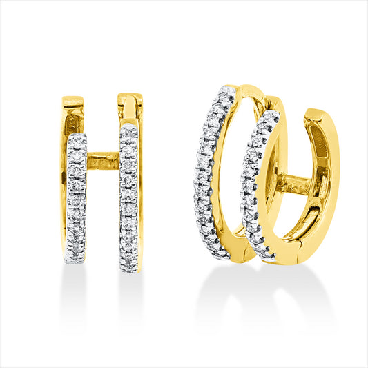 Creolen 18 kt GG+WG, 52 Brill. 0,15 ct, I-si