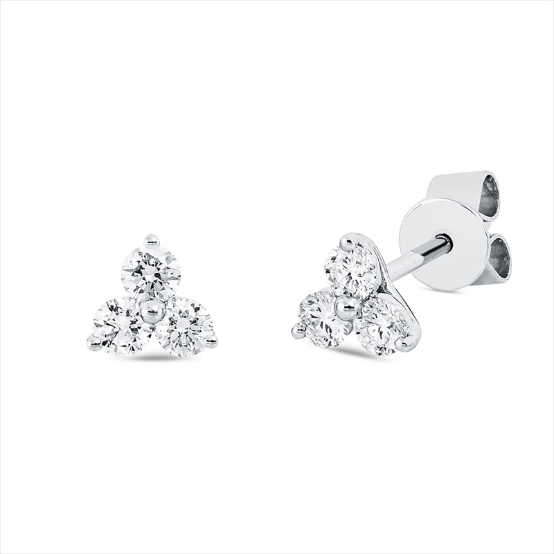 Ohrstecker 18 kt WG, 6 Brill. 0,30 ct, W-si