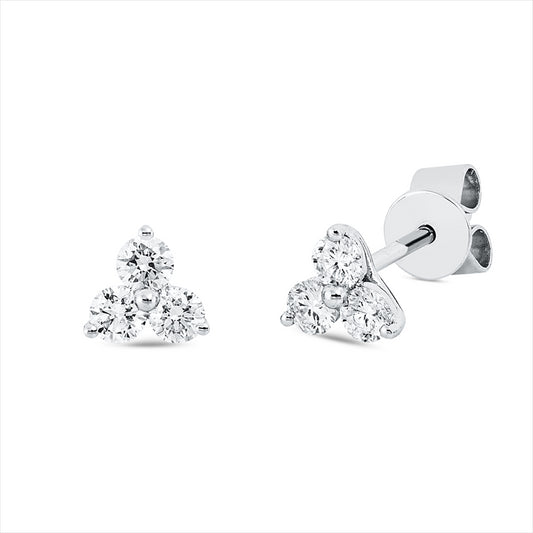 Ohrstecker 18 kt WG, 6 Brill. 0,30 ct, W-si