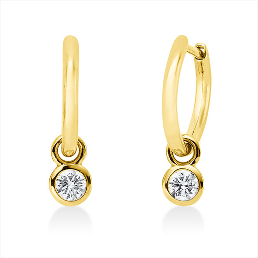 Creolen 18 kt GG, 2 Brill. 0,26 ct, TW-si