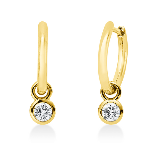 Creolen 18 kt GG, 2 Brill. 0,26 ct, TW-si