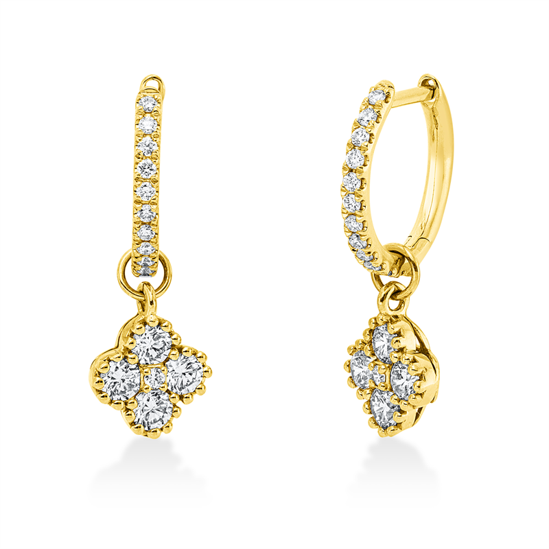 Ohrschmuck 18 kt GG, 34 Brill. 0,69 ct, TW-si
