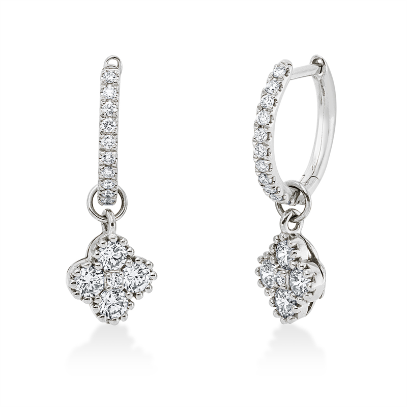 Ohrschmuck 18 kt WG, 34 Brill. 0,68 ct, TW-si