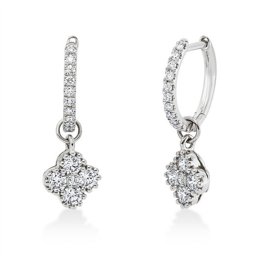 Ohrschmuck 18 kt WG, 34 Brill. 0,68 ct, TW-si