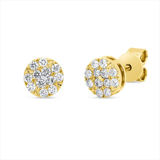Ohrstecker 18 kt GG, 24 Brill. 0,28 ct, TW-vsi/si
