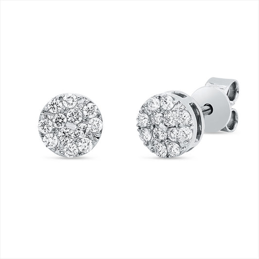 Ohrstecker 18 kt WG, 24 Brill. 0,28 ct, TW-vsi/si