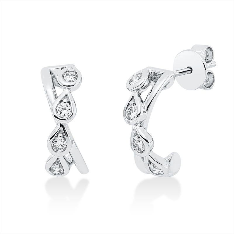 Ohrstecker 18 kt WG, 8 Brill. 0,22 ct, TW-si