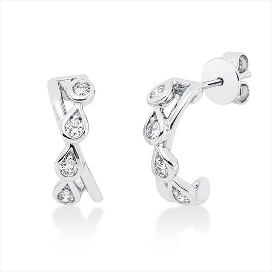 Ohrstecker 18 kt WG, 8 Brill. 0,22 ct, TW-si