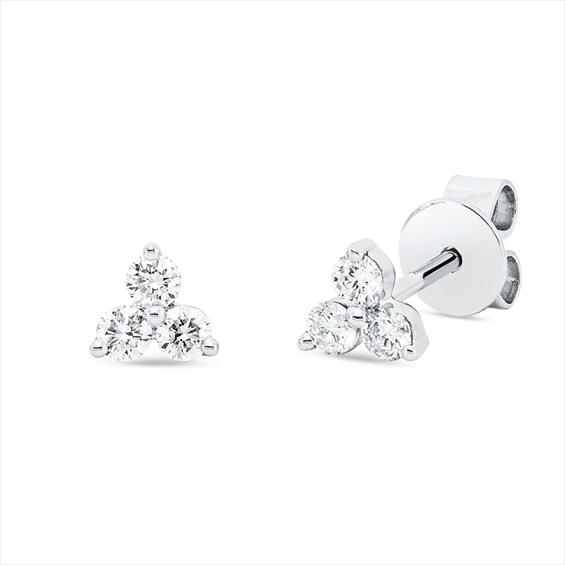 Ohrstecker 18 kt WG, 6 Brill. 0,19 ct, TW-si