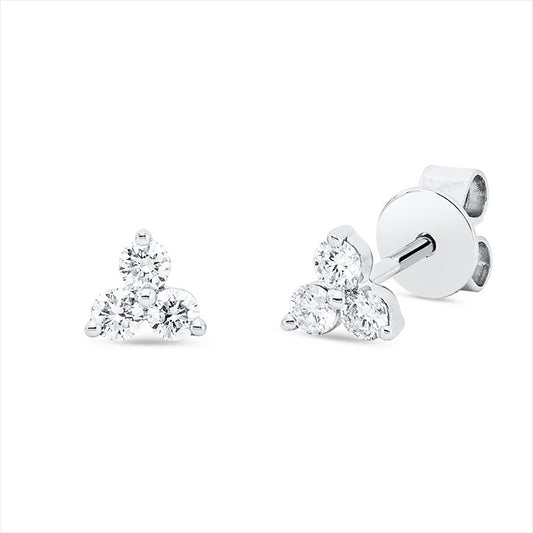 Ohrstecker 18 kt WG, 6 Brill. 0,19 ct, TW-si