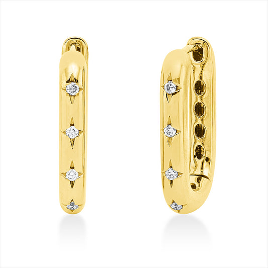 Creolen 18 kt GG, 10 Brill. 0,12 ct, TW-si