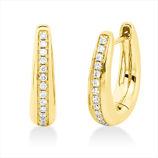 Creolen 18 kt GG, 28 Brill. 0,11 ct, TW-si