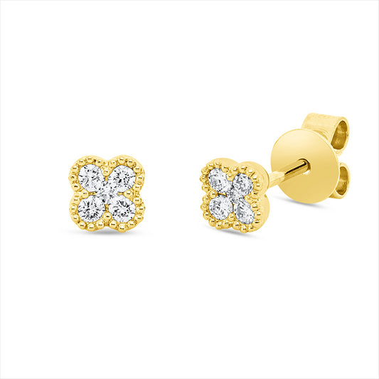 Ohrstecker 18 kt GG, 10 Brill. 0,13 ct, TW-si